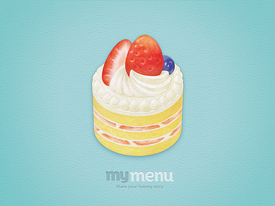 my menu - Strawberry Cake illustration