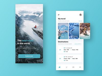 Travel app design ui