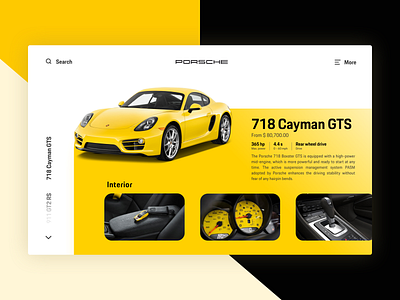 Porsche car design ui web