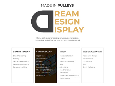 DREAM - DESIGN - DISPLAY designs photoshop typography uiux web design
