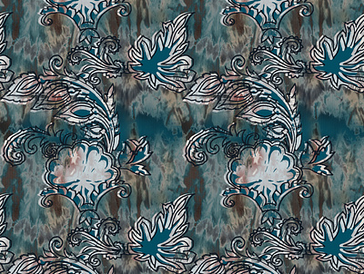 floral ornament pattern abstract expressionism fabric fashion floral illustration leaf paisley pattern print raster seamless pattern shibori shirt textile design