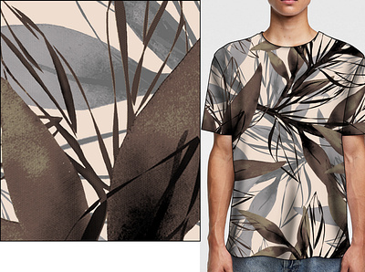 T shirt print ethnic fabric fashion fashion brand graphic design illustration leaves pattern print raster seamless pattern t shirt textile design
