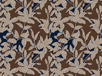 floral art print batik ethnic expressionism fabric fashion illustration leaves pattern print seamless pattern textile design