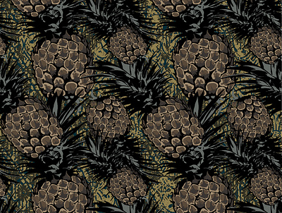 pineapple pattern batik ethnic fabric fashion flora floral illustration leaves pattern pineapple print seamless pattern shirt textile design