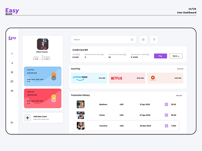 Easy Bank User Dashboard bank dashboard colors dashboard dashboard design dashboard ui design easy bank easy bank payment ui ui desgin web design webdesign website