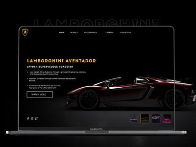 Landing Page Concept adobe xd car cars color colors design figma inspiration lamborghini lamborghini website photo photography photoshop sports cars ui web design webdesign website