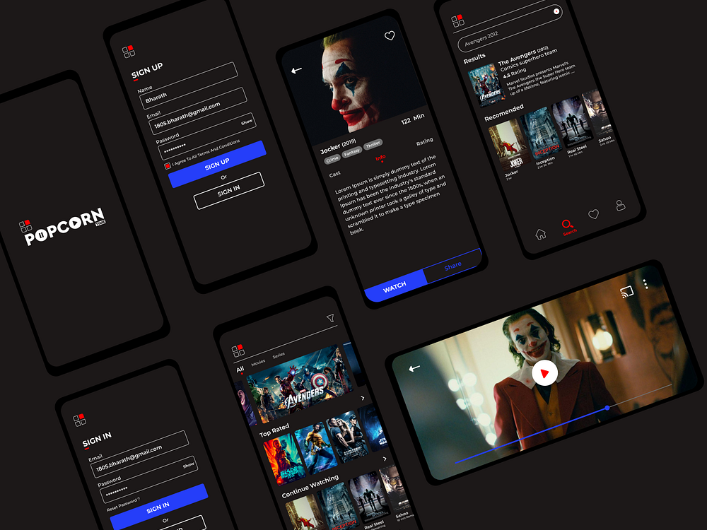 Popcorn Time App designs, themes, templates and downloadable graphic