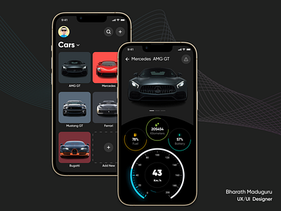 Car Assistant - Mobile App app bmw bugatti cars concept dark mode ui ferrari futuristic futuristic cluster speed garage homepage map mercedes minimal mobile app mobile app design mustang tracking transporting ui