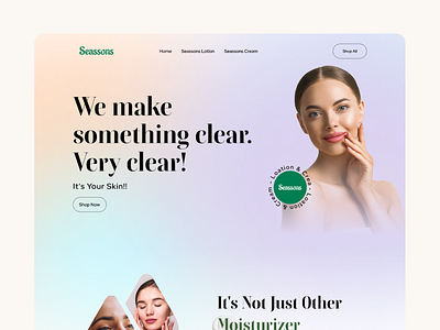 Seassons- Moisturizer Product Page 3d beauty product branding colors cosmetics figma landing page mockups moisturize product landing page product page skin care skin products ui ui design webdesign women products