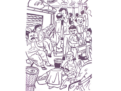 Illustrating Mumbai is Fun design drawing illustration mono line sketch