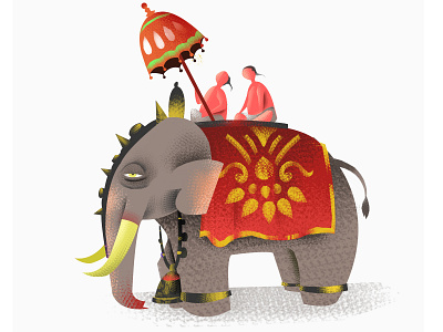 Elephant Ride ... design drawing illustration vector