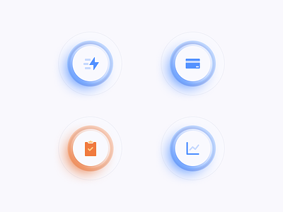 Glass icons in Figma 2019 trends advantage blue and white clean design figma icons design inspiration minimal ui ui ux design ux web web design ecommerce