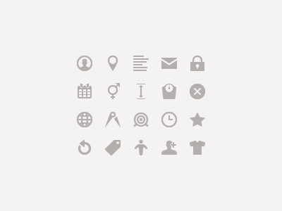 Icon Setting body calendar email gender height password profile star t-shirt target time weight