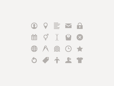 Icon Setting body calendar email gender height password profile star t shirt target time weight