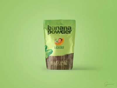 Banana Powder branding colours design food app food illustration food packaging design foodie icon illustration logo mockup design mockup psd photoshop photoshop mockup pouch design product design snacks packaging typography vector