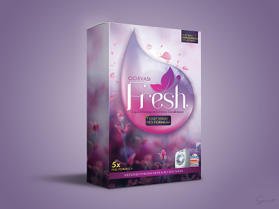 Fresh Detergent Packaging Design abstract design branding clothes wash colours design detergent design fabric conditioner graphic design illustration laundry logo mockup packaging packaging design packaging mockup petals photoshop product design typography vector