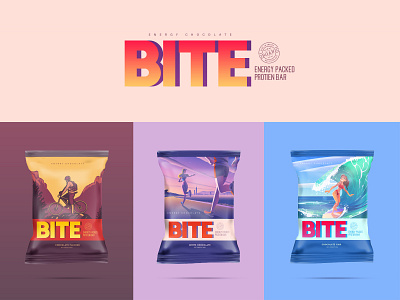 Energy Bar Chocolate Packaging Design abstract design bite branding colours design energy bar illustration illustration design logo logo design organic logo packaging design packaging mockup photoshop mockup product design trekking typography vector