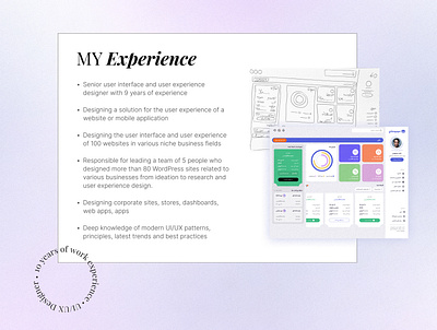 My Experirnce portfolio ui design ux design web design