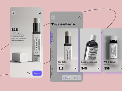 Make-up & skincare cosmetics app beauty branding cosmetics logotype mobile packaging skin ui