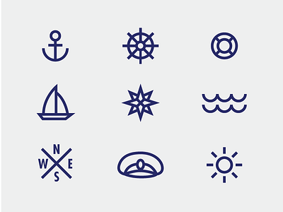 Navy app blue icon design illustration lineal navy simple