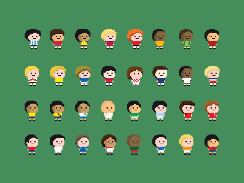 Futbol characters design illustration pixel soccer sport