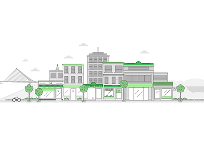 City city design green grey illustration lineal