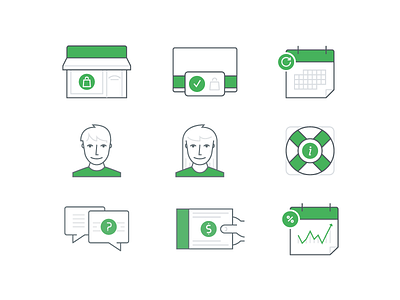 Mango Icons design green grey icon illustration lineal