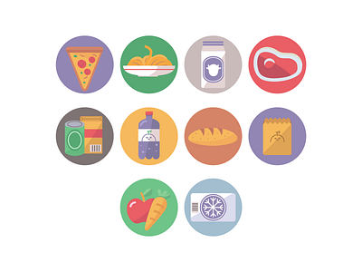 Alimentes icons app design digital food icon illustration