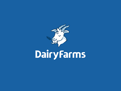 Dairy Farms app blue character design digital farm identity illustration