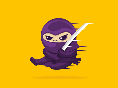 Ninja action character design digital illustration motion ninja