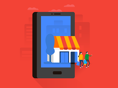 Google AdWords proposal app design digital illustration sale shop smartphone