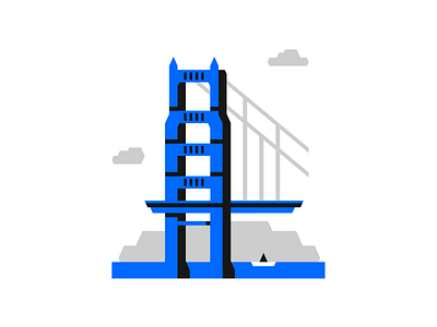 San Francisco blue design digital francisco icon illustration san