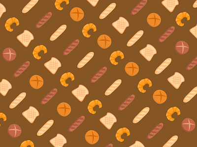 Food Pattern 🍞 bakery design digital food icon illustration pattern