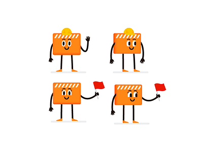 Traffic Signs Series character design digital graphic illustration orange sign