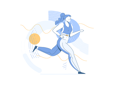 N-of-1 Illustration app character design digital exercise girl illustration medical running