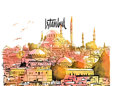 Istanbul for Volkskrant Magazine drawing illustration istanbul travel turkey