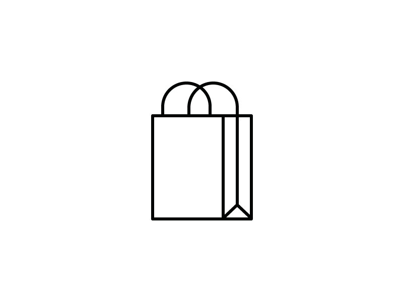 Flat bag icon cart clean flat free icon minimal noun project shop shopping