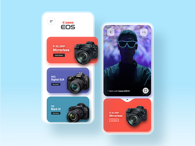 Canon EOS Camera App Ui Kit animation app branding design graphics ui uidesign ux uxdesign uxui vector web