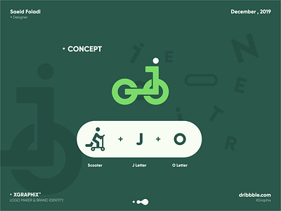 Joein Scooter 2019 trend animation bicycle brandidentity branding designideas google graphics illustration logo logomaker logotype scooter typography ui web