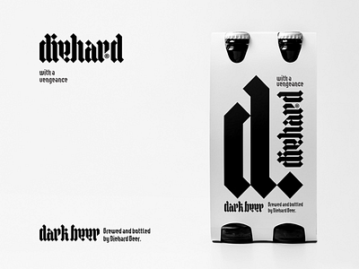Diehard Beer - Sneak Peek One alcohol beer bottle branding brandits dark die diehard hard label logo typography