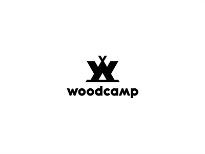 [ WIP ] - Woodcamp branding camp campng leak logo minimal monogram summer tent water wood woods