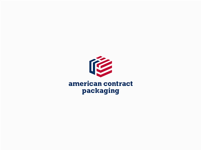 American Contract Packaging american box contract flag logo navy pack package packaging red us usa