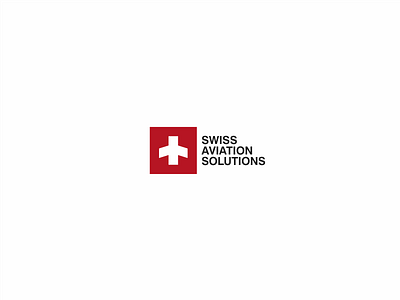 Swiss Aviation Solutions air airplane aviation cross flight fly jet logo plane red solution swiss