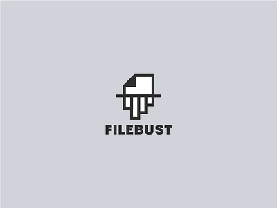 Filebust branding bust clear data delete document file flat logo permanent