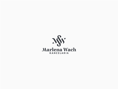 Marlena Wach attorney branding company court defender initial law lawyer logo paragraph