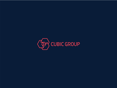 Cubic Group architecture block blueprint branding cube design developer line logo negative plan space