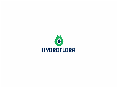 Hydroflora branding drop flower grass green irrigation leaf logo plant system water