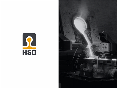 HSO branding fire flat hot liqiud logo metal minimal smelter steel