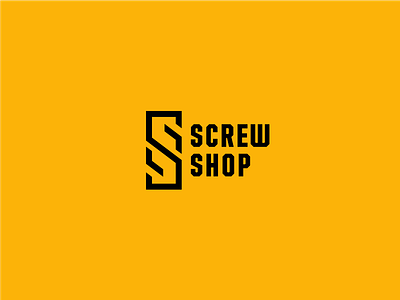 Screw Shop branding logo metal monogram screw shop tool type typography