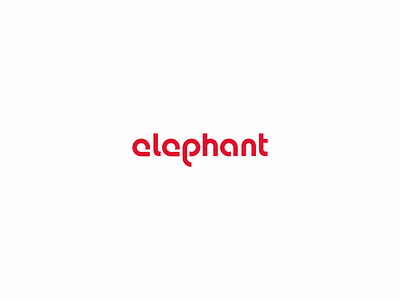 Elephant Type animal branding character elephant logo minimal red store toy type typography